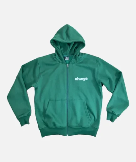 Adwysd Always Green Zip Up Hoodie