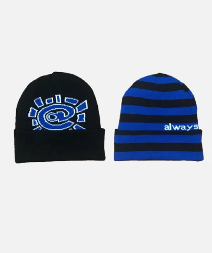 Adwysd Reversible Cuff Beanie Black/Blue