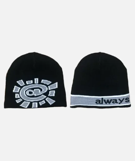 Adwysd Reversible No Cuff Beanie Black/Silver