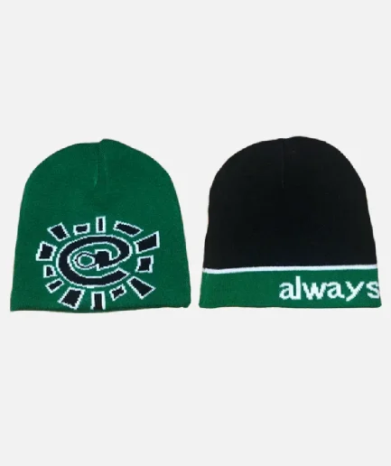 Adwysd Reversible No Cuff Beanie Green