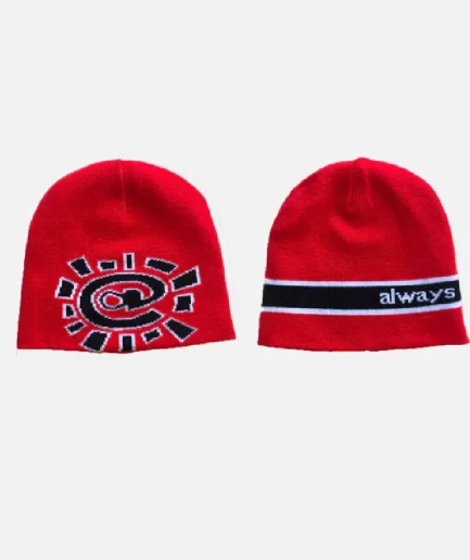 Adwysd Reversible No Cuff Beanie Red